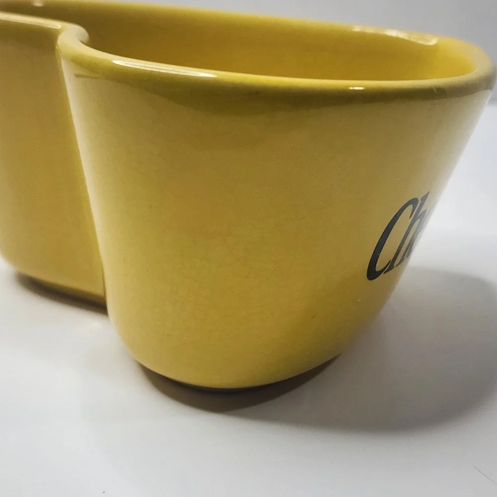 Cheerios Yellow Heart Shaped Ceramic Cereal Bowl 2003 General Mills